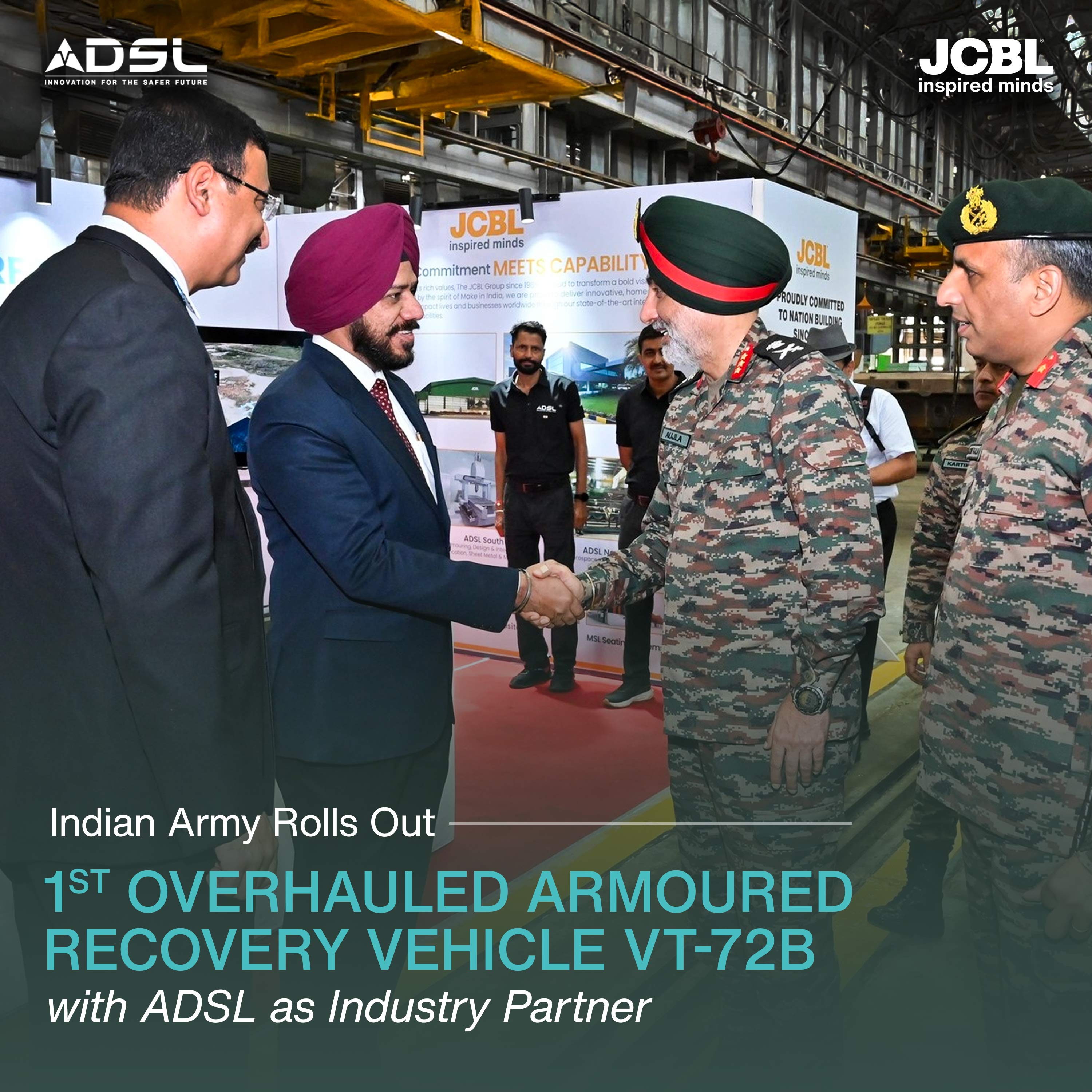 Indian Army Rolls Out First Overhauled Armoured Recovery Vehicle VT-72B with ADSL as Industry Partner